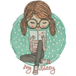 My diary embroidery design - Embroidery Design