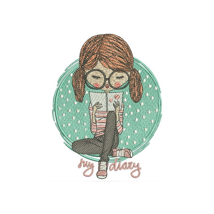My diary embroidery design - Embroidery Design