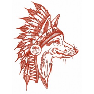 Indian fox 4 embroidery design - Embroidery Design