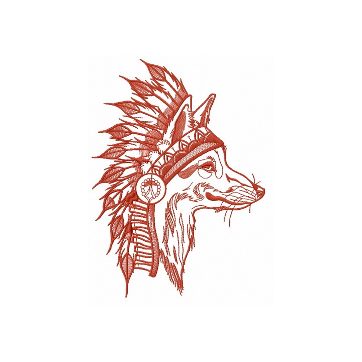 Indian fox 4 embroidery design - Embroidery Design