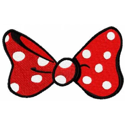 Preview of a red bow embroidery design, showcasing a decorative stitched motif for FSL projects.