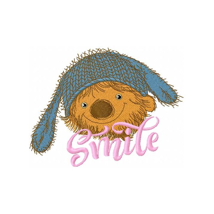 Country mouse smile embroidery design - Embroidery Design