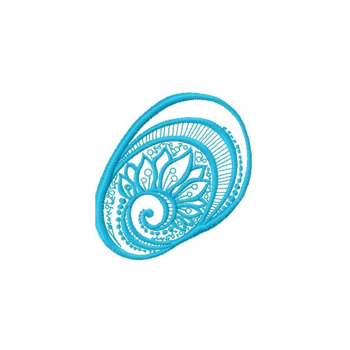 Blue round decoration 3 embroidery design - Embroidery Design