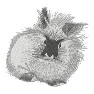 Fluffy bunny embroidery design - Embroidery Design