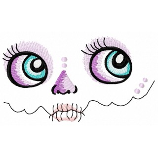 Girl with sewn mouth 3 embroidery design - Embroidery Design