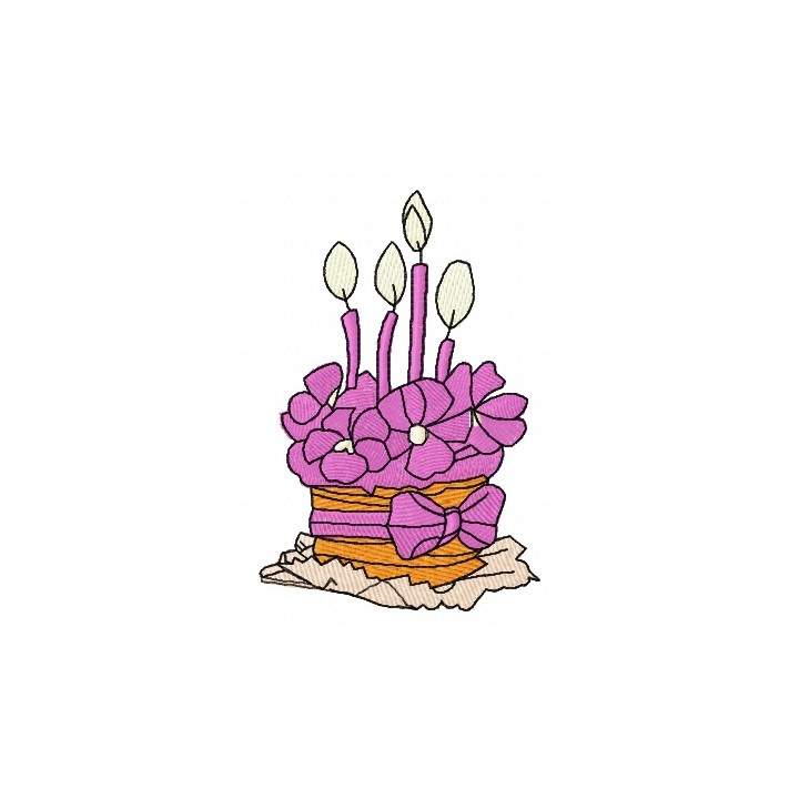 Birthday cake   embroidery design - Embroidery Design