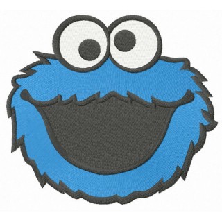 Laughing Cookie Monster embroidery design - Embroidery Design