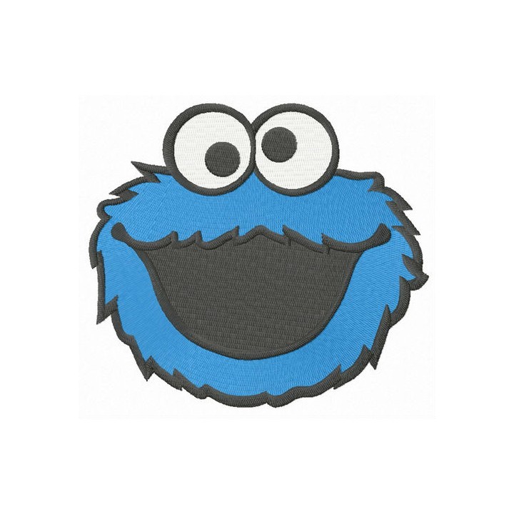 Laughing Cookie Monster embroidery design - Embroidery Design