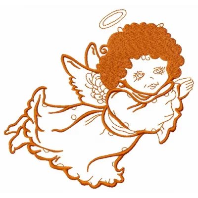 Preview of the Angel Flying 3 embroidery design, showcasing a graceful angel in flight, perfect for various projects.