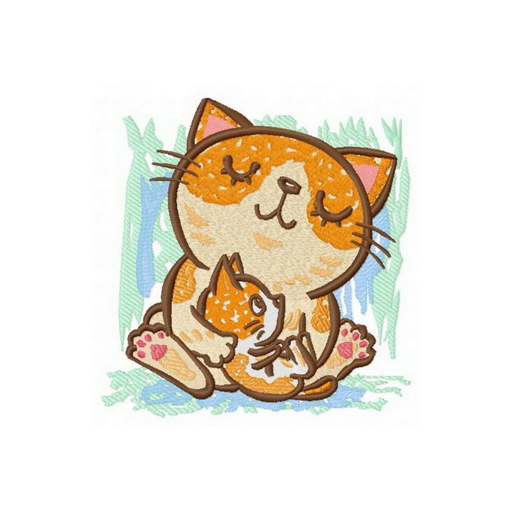 Cat's family embroidery design - Embroidery Design