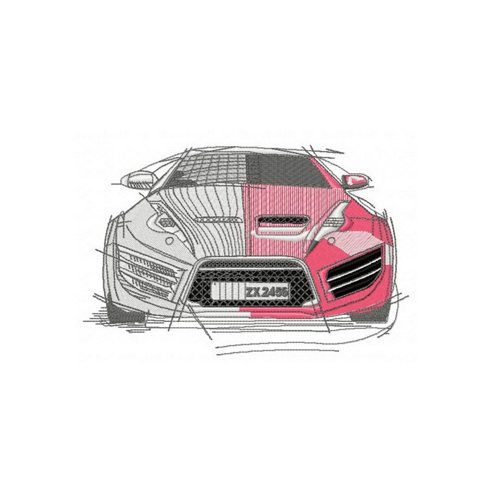 Sport car 2 embroidery design - Embroidery Design