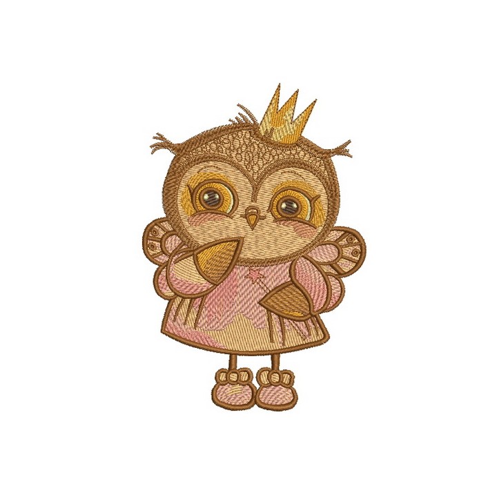 Owl princess embroidery design - Embroidery Design