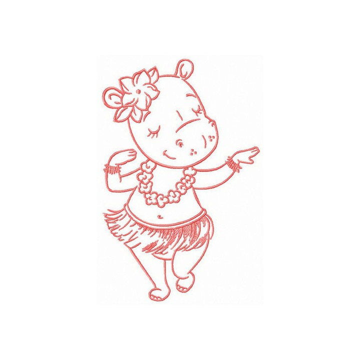Hula dance embroidery design - Embroidery Design
