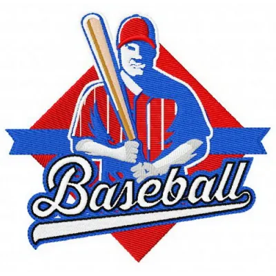 Baseball player 11 embroidery design showcasing a dynamic stitched motif for sports enthusiasts.