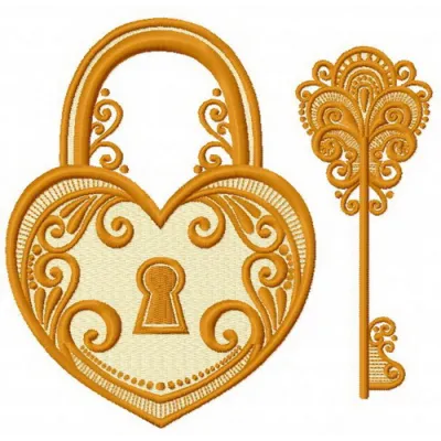 Tiffany key and keylock embroidery design preview showcasing intricate stitching patterns for creative projects.