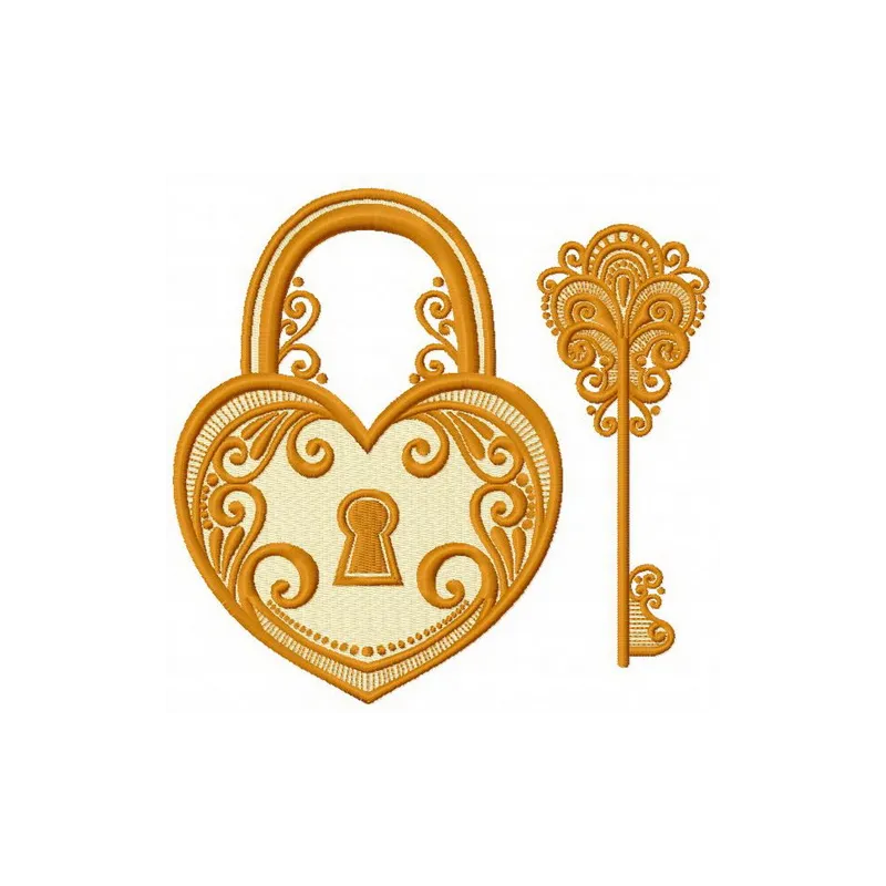 Tiffany key and keylock embroidery design preview showcasing intricate stitching patterns for creative projects.