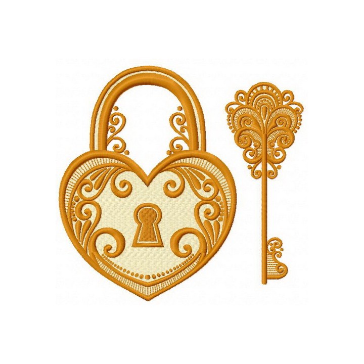 Tiffany key and keylock embroidery design - Embroidery Design