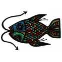 Mosaic fish embroidery design showcasing intricate patterns for sea life-themed projects.