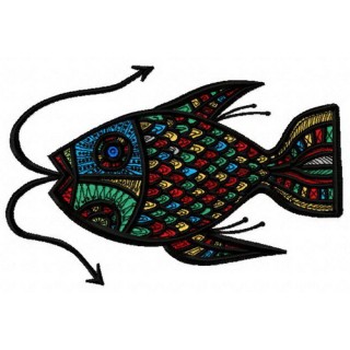 Mosaic fish embroidery design - Embroidery Design