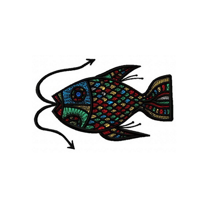 Mosaic fish embroidery design - Embroidery Design