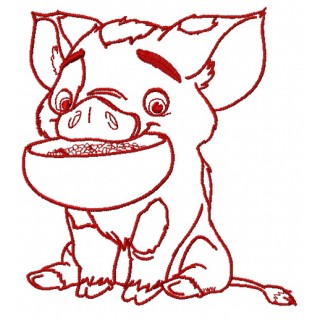 Pua with bowl 2 embroidery design - Embroidery Design