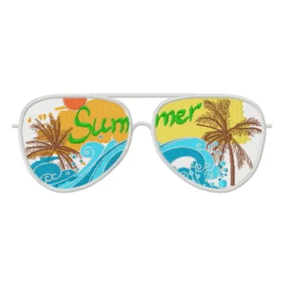 Sunglasses 2 embroidery design featuring stylish shades perfect for summer-themed projects.