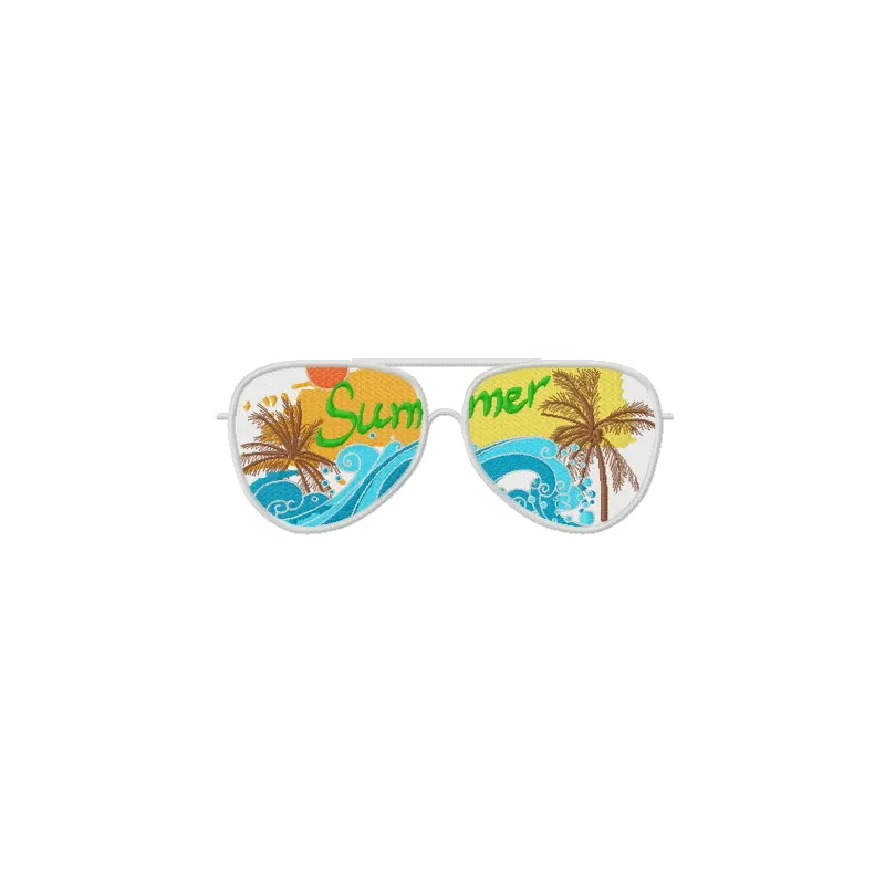 Sunglasses 2 embroidery design featuring stylish shades perfect for summer-themed projects.