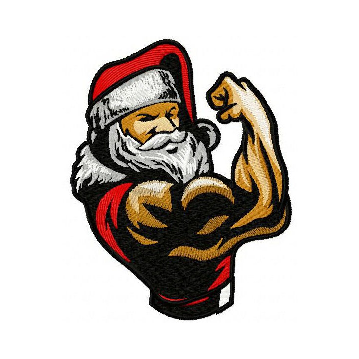 Strong Santa embroidery design - Embroidery Design