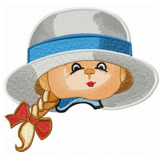 Young lady embroidery design - Embroidery Design