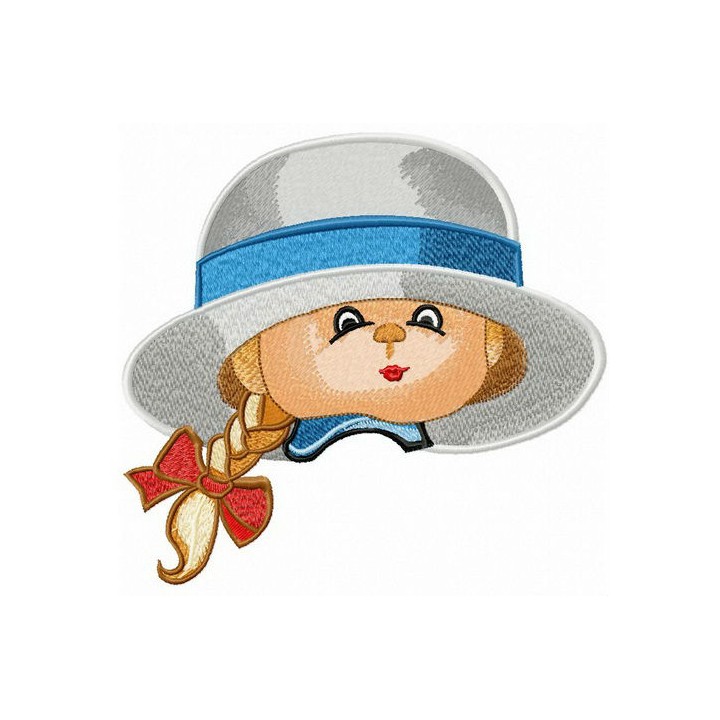 Young lady embroidery design - Embroidery Design