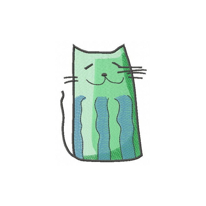 Funny cat 3 embroidery design - Embroidery Design