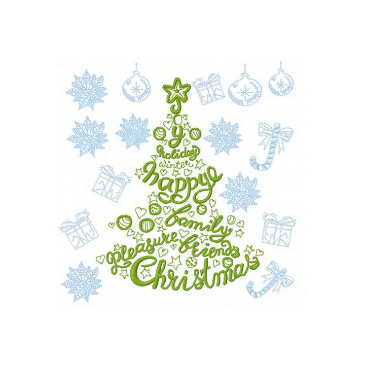 Fir-tree with wishes embroidery design - Embroidery Design