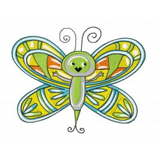 Happy butterfly embroidery design - Embroidery Design