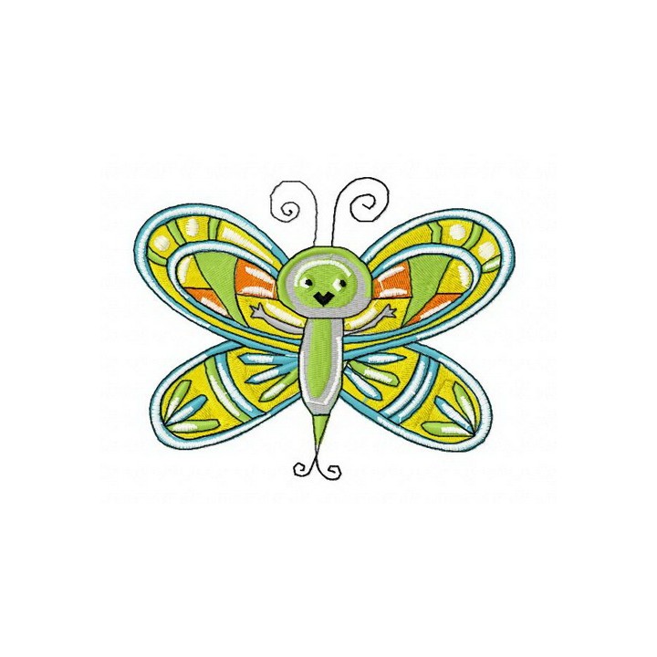 Happy butterfly embroidery design - Embroidery Design