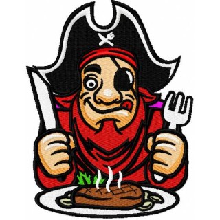 Hungry pirate embroidery design - Embroidery Design