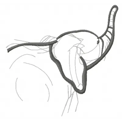 Preview of Elephant Sketch 2 embroidery design featuring a detailed outline of an elephant, ideal for various projects.