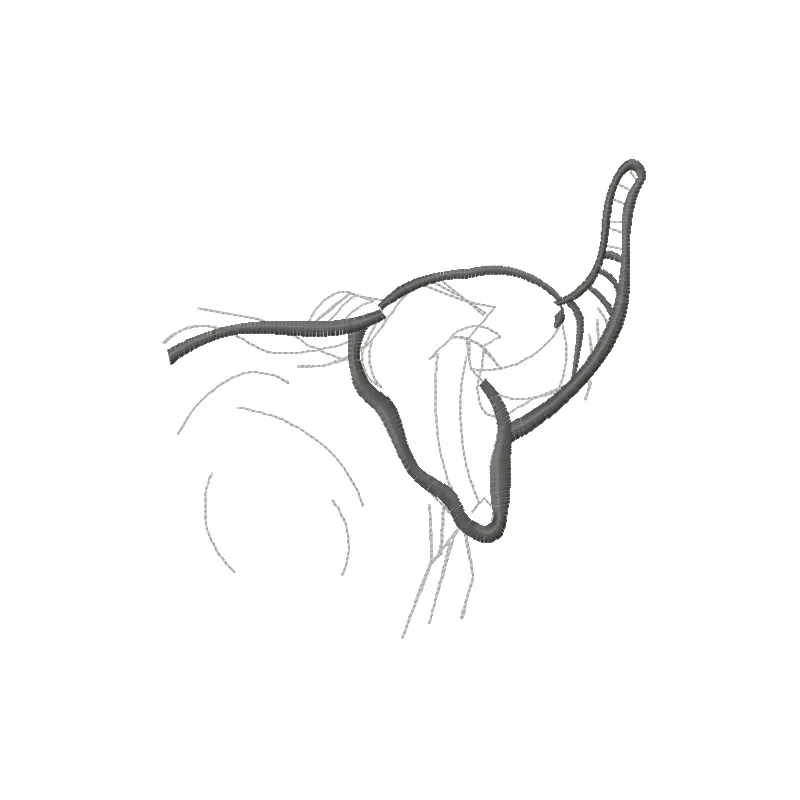 Preview of Elephant Sketch 2 embroidery design featuring a detailed outline of an elephant, ideal for various projects.