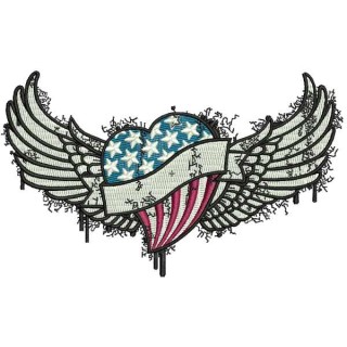 American heart embroidery design - Embroidery Design