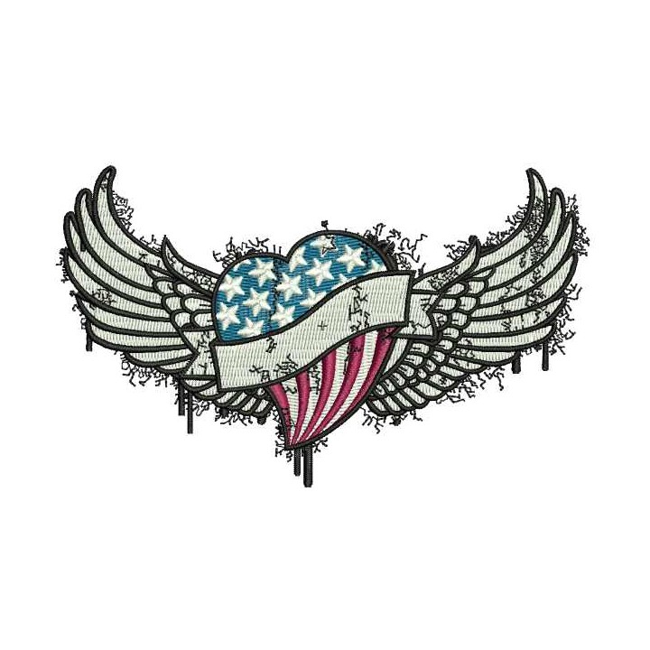 American heart embroidery design - Embroidery Design
