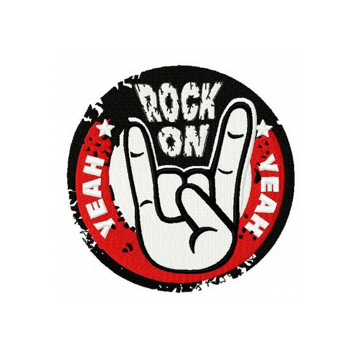 Rock on embroidery design - Embroidery Design