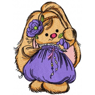 Cute bunny girl 5 embroidery design - Embroidery Design