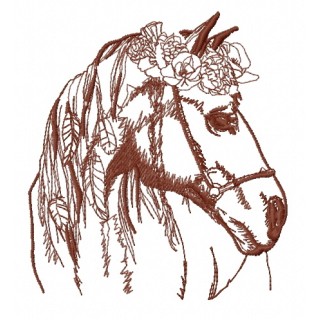 Romantic horse 9 embroidery design - Embroidery Design