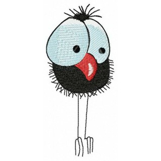 Black birdie embroidery design - Embroidery Design