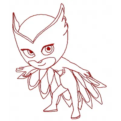 Owlette 2 embroidery design from Pj Mask collection, showcasing a colorful stitched motif for various projects.