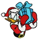 Preview of Donald's Present 2 embroidery design featuring colorful Duck Tales motifs, perfect for festive stitching projects.