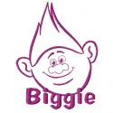 Biggie 2 embroidery design showcasing a vibrant Trolls character, ideal for stitching on garments and accessories.