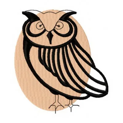 Preview image of the Brown Owl 2 embroidery design showcasing intricate stitching details.