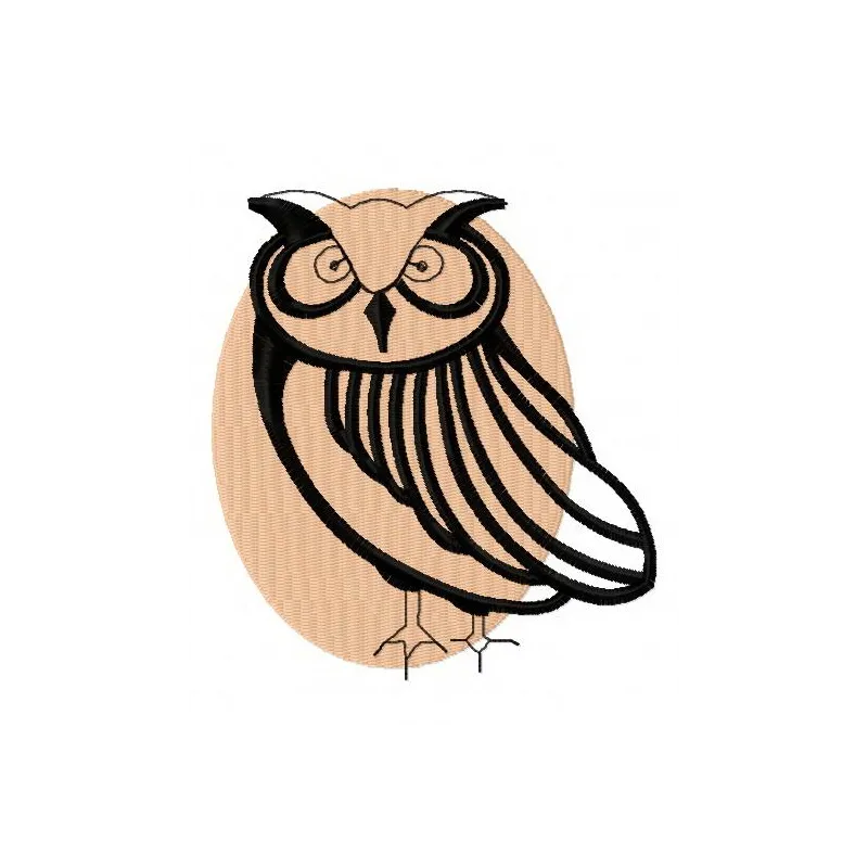 Preview image of the Brown Owl 2 embroidery design showcasing intricate stitching details.