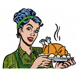 Roast turkey embroidery design - Embroidery Design