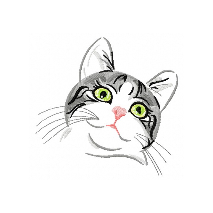 Curious cat 4 embroidery design - Embroidery Design